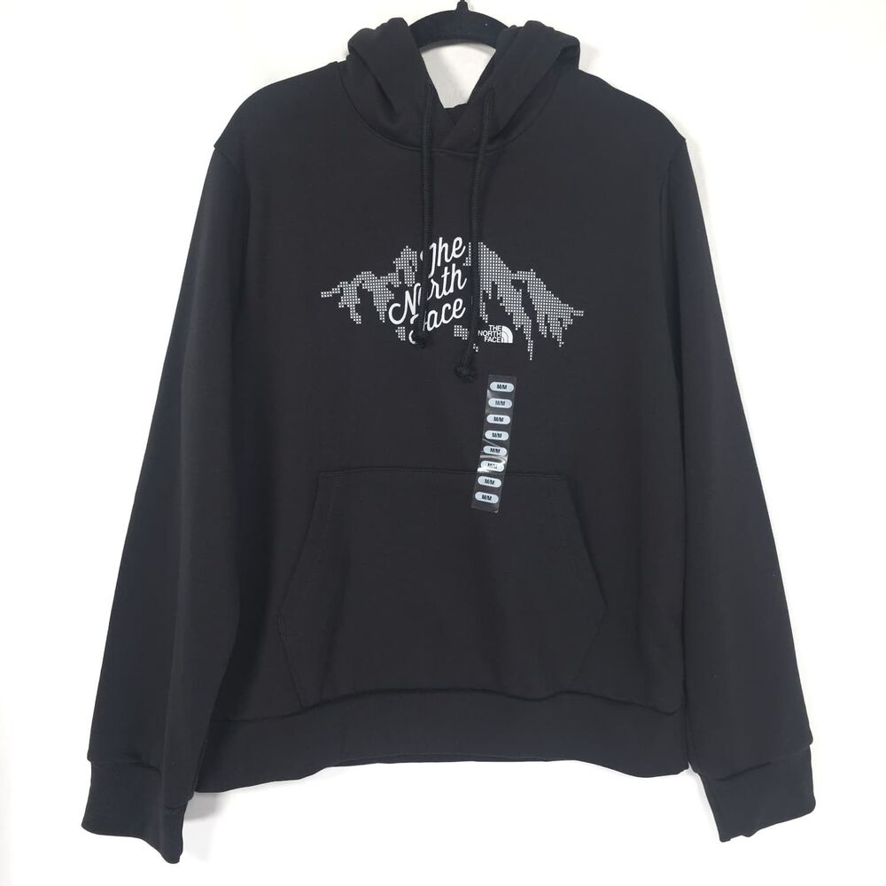 THE NORTH FACE Womens New Pullover Hoodie Sparkle Logo MEDIUM Black A8FW1